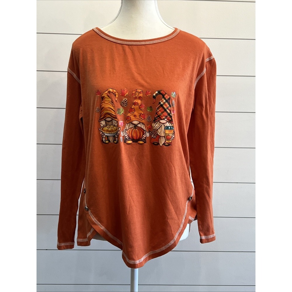 Gnomes Pumpkin Spice Coffee Latte Fall Autumn Thanksgiving T-Shirt Size Small